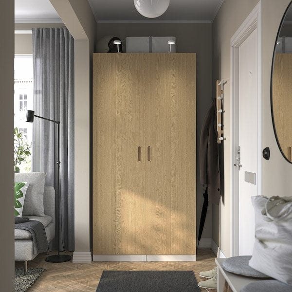 Ikea PAX / TONSTAD - Wardrobe combination, white/oak veneer,100x60x201 cm
