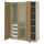 PAX / TONSTAD - PAX / TONSTAD Wardrobe combination, grey-beige/oak veneer glass, 150x60x201 cm