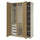 PAX / TONSTAD - PAX / TONSTAD Wardrobe combination, grey-beige/oak veneer glass, 150x60x236 cm