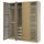 PAX / TONSTAD - PAX / TONSTAD Wardrobe combination, grey-beige/oak veneer glass, 200x60x236 cm