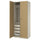 PAX / TONSTAD - PAX / TONSTAD Wardrobe combination, grey-beige/oak veneer, 100x60x236 cm