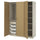 PAX / TONSTAD - PAX / TONSTAD Wardrobe combination, grey-beige/oak veneer, 150x60x201 cm