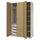 PAX / TONSTAD - PAX / TONSTAD Wardrobe combination, grey-beige/oak veneer, 150x60x236 cm