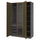 PAX / TONSTAD - Cloakroom combination, dark grey-brown/oak veneer/glass stain,150x60x236 cm