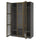 PAX / TONSTAD - Cloakroom combination, dark grey-brown/oak veneer/glass stain,150x60x236 cm