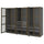 PAX / TONSTAD - Combination of wardrobe, dark gray-brown/oak veneer/mordant glass,300x60x201 cm