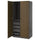 PAX / TONSTAD - Wardrobe combination, dark grey/brown oak veneer/stained,100x60x201 cm