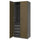PAX / TONSTAD - Wardrobe combination, dark gray/brown oak veneer/mordant,100x60x236 cm