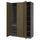 PAX / TONSTAD - Wardrobe combination, dark grey/brown oak veneer/stained,150x60x236 cm