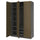 PAX / TONSTAD - Wardrobe combination, dark gray/brown oak veneer/stained,150x60x236 cm