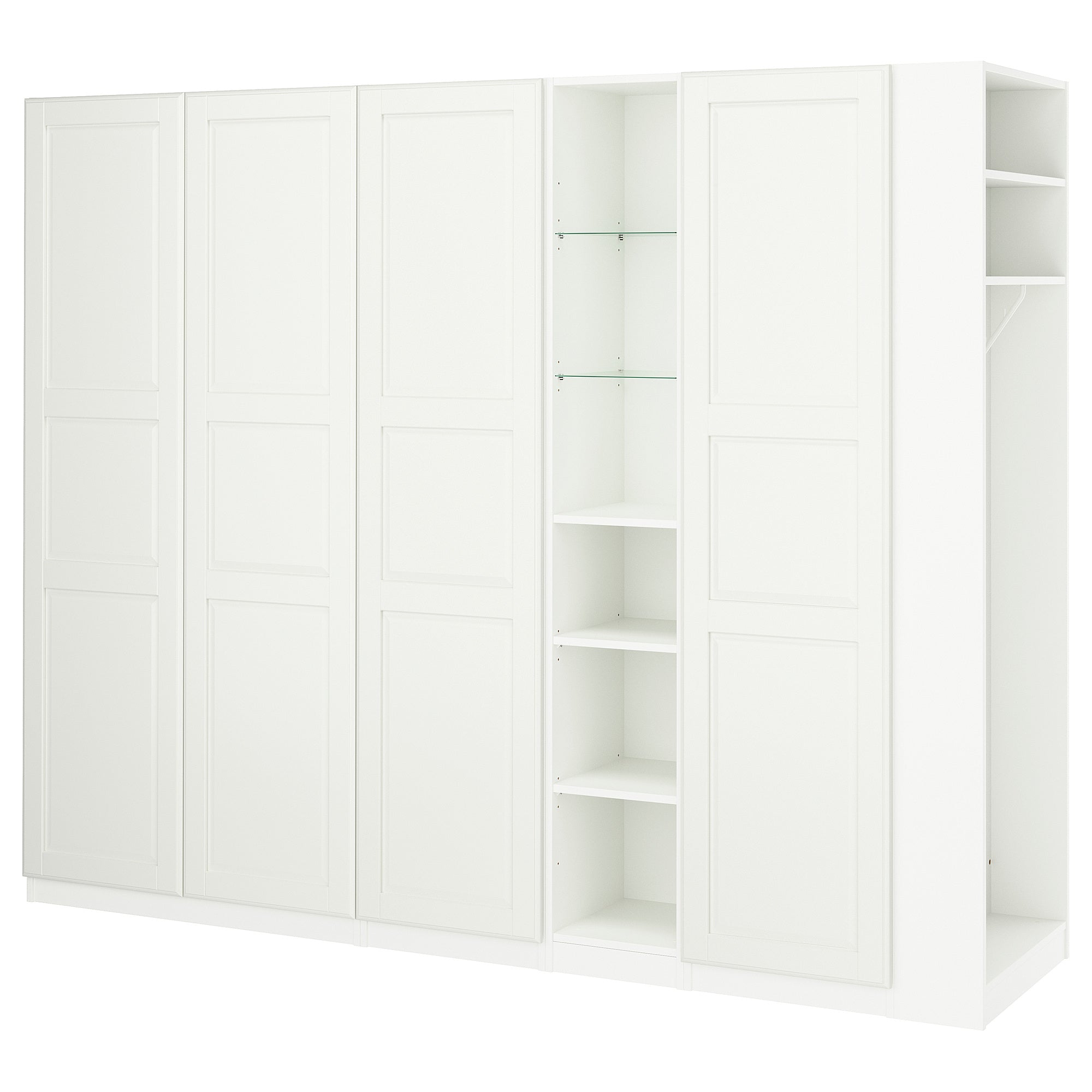 PAX / TYSSEDAL wardrobe combination, white white/white, 255x60x201 cm