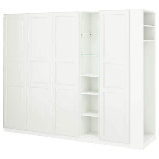 PAX / TYSSEDAL wardrobe combination, white white/white, 255x60x201 cm