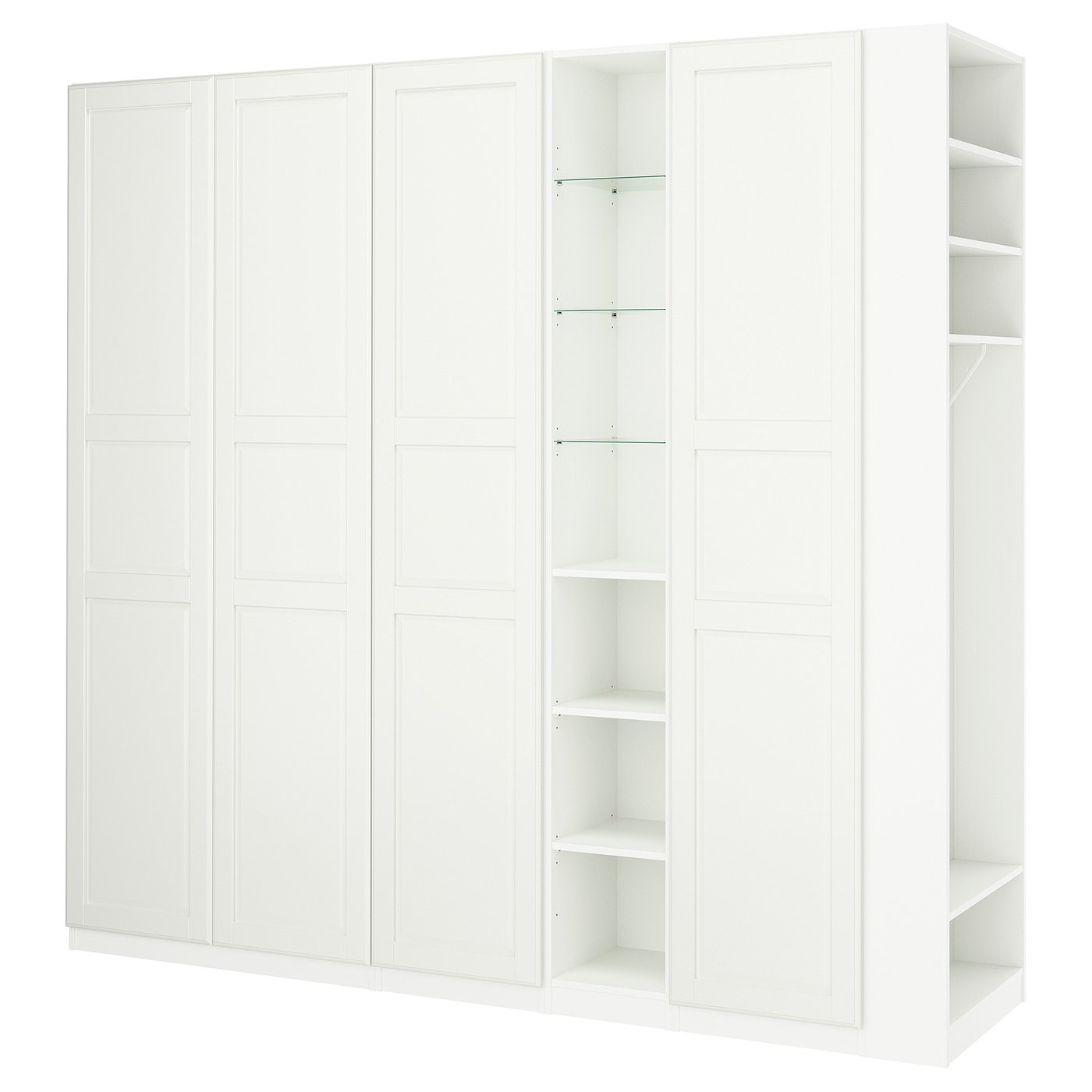 PAX / TYSSEDAL wardrobe combination, white white/white, 255x60x236 cm