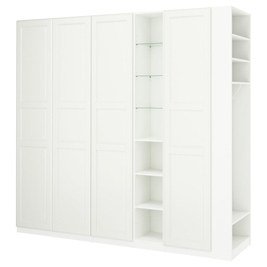 PAX / TYSSEDAL wardrobe combination, white white/white, 255x60x236 cm