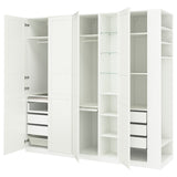 PAX / TYSSEDAL wardrobe combination, white white/white, 255x60x236 cm