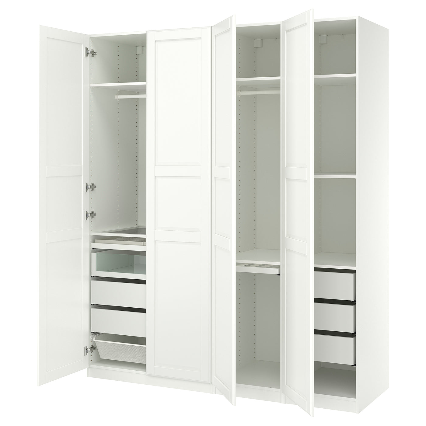 PAX / TYSSEDAL wardrobe combination, white white/white, 200x60x236 cm