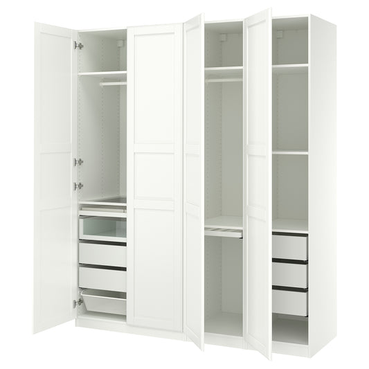 PAX / TYSSEDAL wardrobe combination, white white/white, 200x60x236 cm