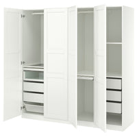 PAX / TYSSEDAL wardrobe combination, white white/white, 200x60x201 cm