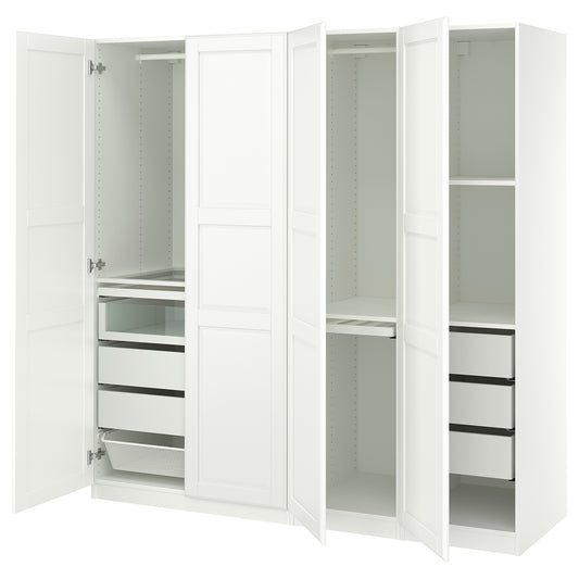 PAX / TYSSEDAL wardrobe combination, white white/white, 200x60x201 cm