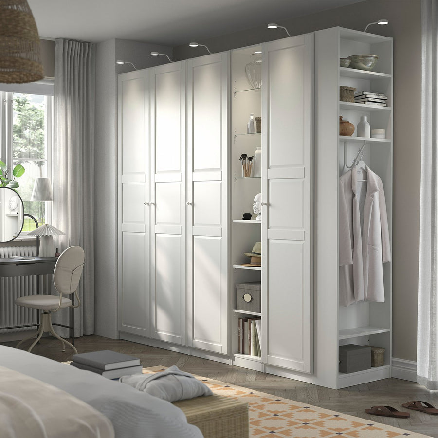 PAX / TYSSEDAL wardrobe combination, white white/white, 255x60x236 cm