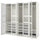 PAX / TYSSEDAL - Wardrobe combination, white/glass white,250x60x236 cm
