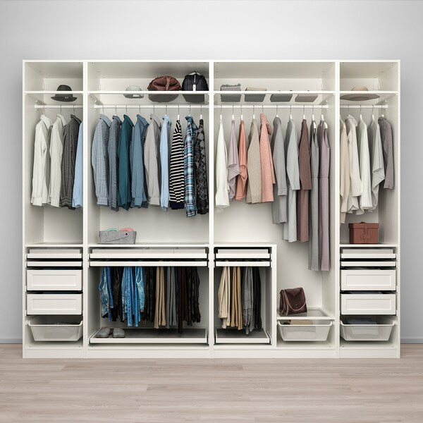 PAX / TYSSEDAL - Wardrobe combination, white/white,300x60x236 cm