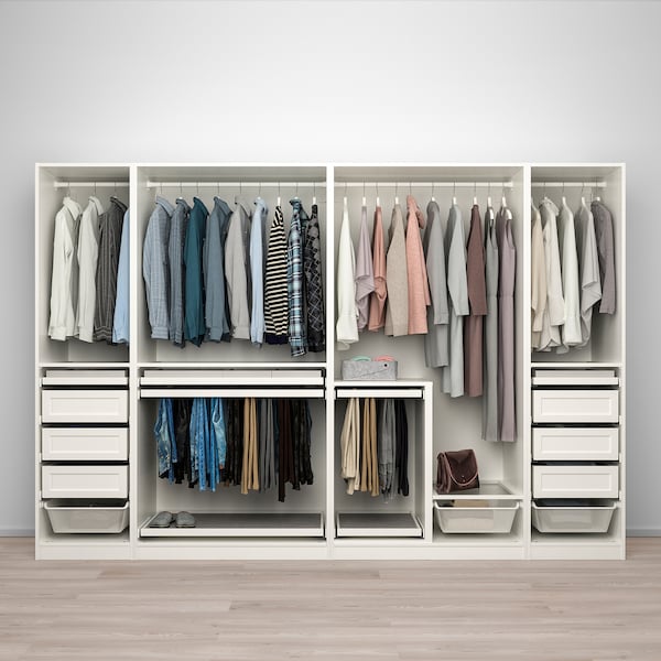 PAX / TYSSEDAL - Wardrobe combination, white/white,300x60x201 cm