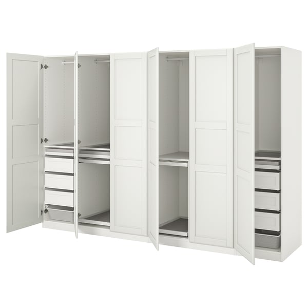 PAX / TYSSEDAL wardrobe combination, white/white, 300x60x201 cm
