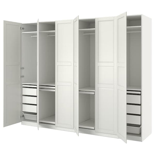 PAX / TYSSEDAL wardrobe combination, white/white, 300.0x236.4x60.0 cm