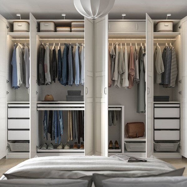Ikea PAX / TYSSEDAL - Wardrobe combination, white/white,300x60x236 cm