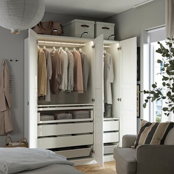 PAX / TYSSEDAL wardrobe combination, white/white, 150x60x201 cm