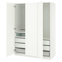 PAX / TYSSEDAL wardrobe combination, white/white, 150x60x201 cm
