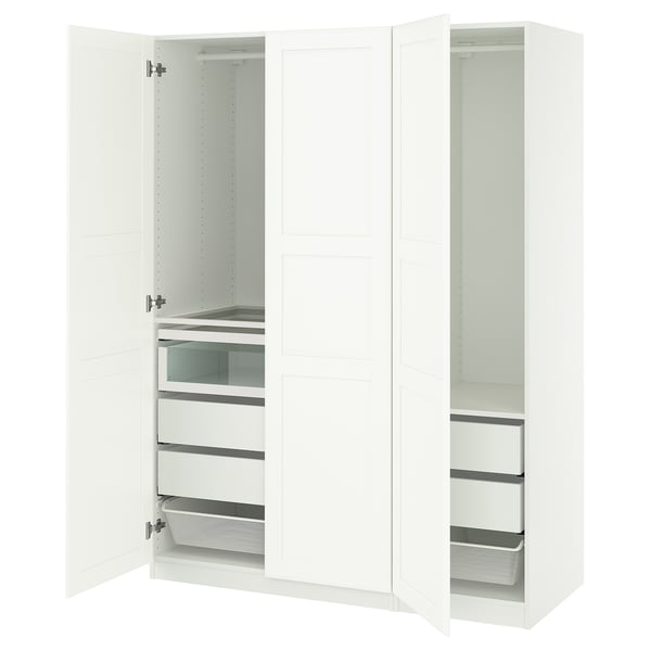 PAX / TYSSEDAL wardrobe combination, white/white, 150x60x201 cm