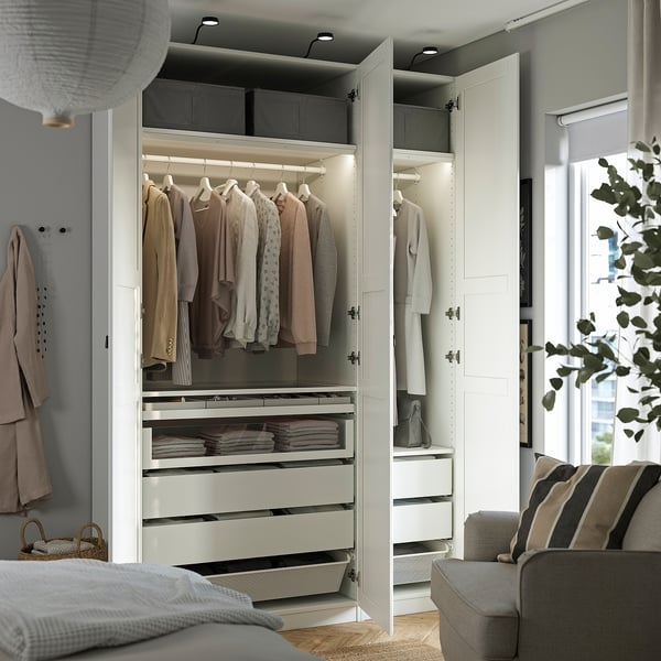 PAX / TYSSEDAL wardrobe combination, white/white, 150x60x236 cm