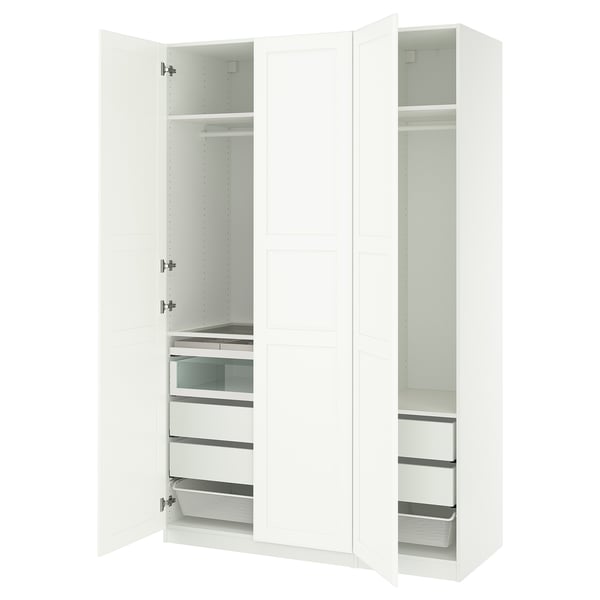 PAX / TYSSEDAL wardrobe combination, white/white, 150x60x236 cm