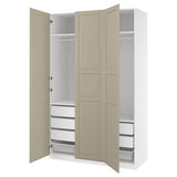 PAX / TYSSEDAL wardrobe combination, white/grey-beige, 150x60x236 cm