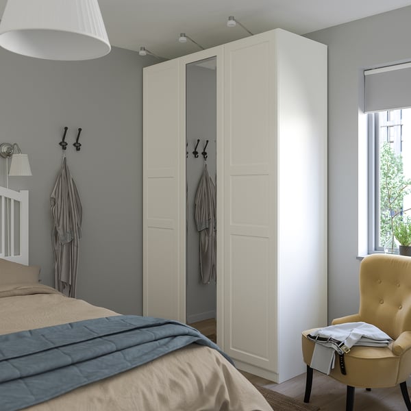 PAX / TYSSEDAL - Wardrobe combination, white/glass mirror,150x60x236 cm