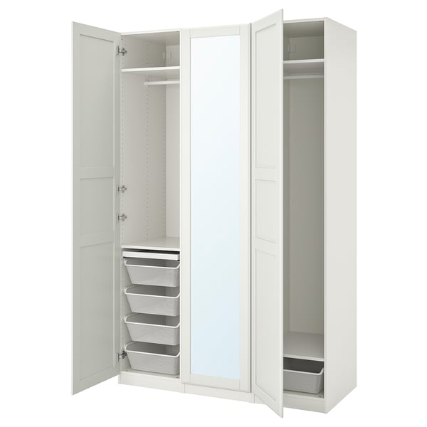 PAX / TYSSEDAL - Wardrobe combination, white/glass mirror,150x60x236 cm