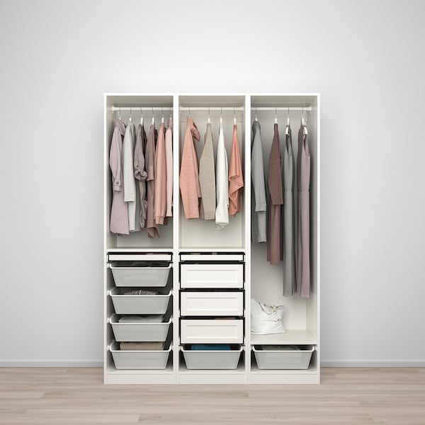 PAX / TYSSEDAL - Wardrobe combination, white/glass mirror,150x60x201 cm