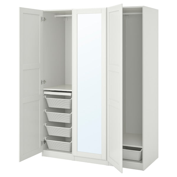 PAX / TYSSEDAL - Wardrobe combination, white/glass mirror,150x60x201 cm