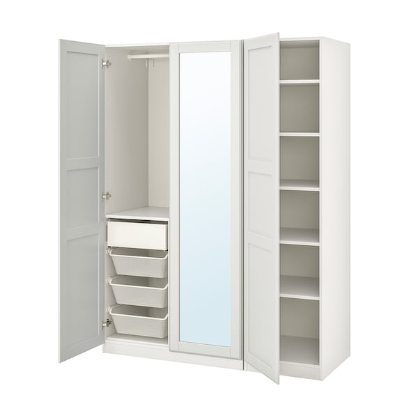 PAX / TYSSEDAL - Wardrobe combination, white/glass mirror,150x60x201 cm