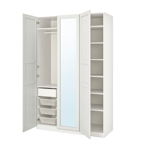 PAX / TYSSEDAL - Wardrobe combination, white/glass mirror,150x60x236 cm