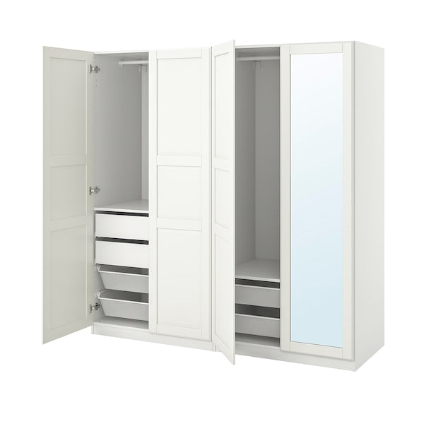 PAX / TYSSEDAL - Wardrobe combination, white/glass mirror,200x60x201 cm