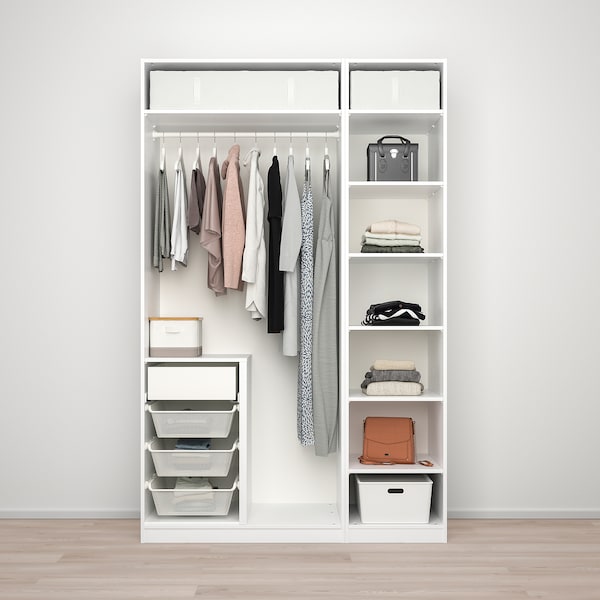 PAX / TYSSEDAL - Wardrobe combination, white/glass mirror,150x60x236 cm