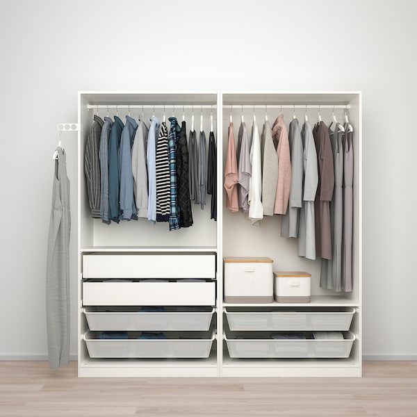 PAX / TYSSEDAL - Wardrobe combination, white/glass mirror,200x60x201 cm