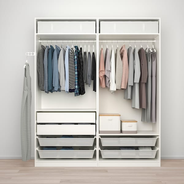 PAX / TYSSEDAL - Wardrobe combination, white/glass mirror,200x60x236 cm