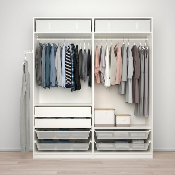 PAX / TYSSEDAL - Wardrobe combination, white/glass mirror,200x60x236 cm