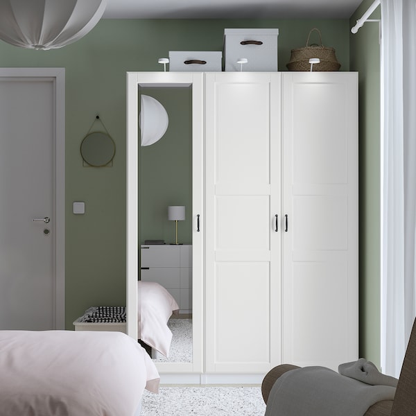 PAX / TYSSEDAL - Wardrobe combination, white/glass mirror,150x60x201 cm