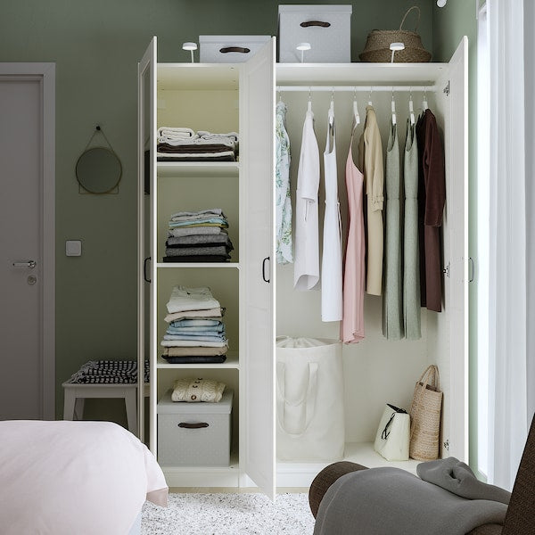 PAX / TYSSEDAL - Wardrobe combination, white/glass mirror,150x60x201 cm