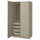 PAX / TYSSEDAL - PAX / TYSSEDAL Wardrobe combination, grey-beige/grey-beige, 100x60x201 cm